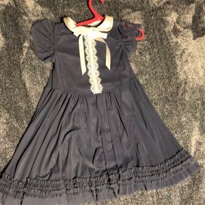 Dance girls collared dress attached briefs nylon spandex grey